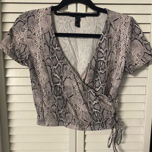 Forever 21 Snake Print Crop Top